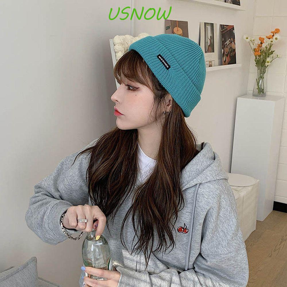 Mũ Len Beanie Họa Tiết Kẻ Sọc Màu Sắc Ngọt Ngào Thời Trang Mùa Đông Cho Nữ