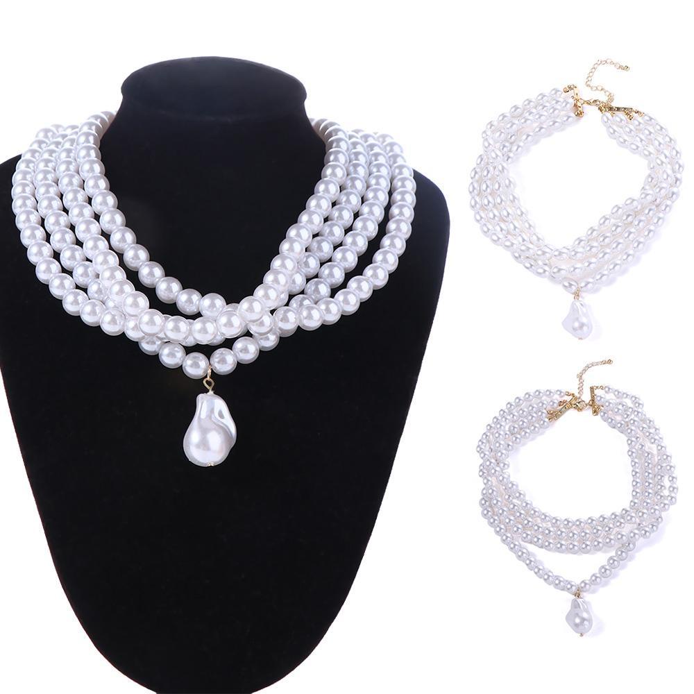 Vòng cổ Hợp Kim Nhiều Lớp Phong Cách Baroque Sang Trọng Cho Nữ