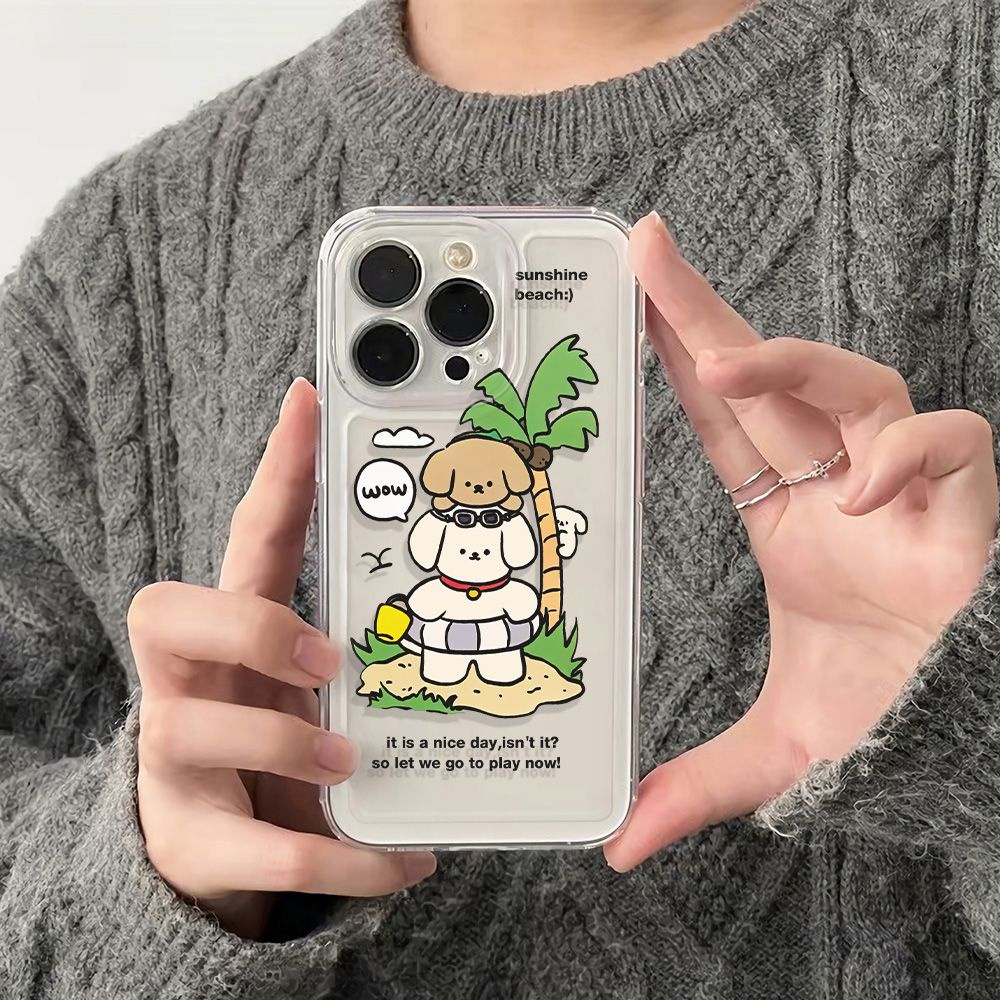 ✅Ốp Điện Thoại Mềm Chống Sốc Họa Tiết Cây Dừa Cho Iphone 78max 12 14pro11 13 6In QPBB