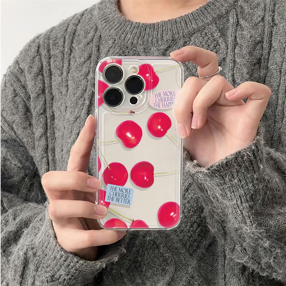 ✅Ốp Điện Thoại Dẻo Họa Tiết Trái Cherry To Dễ Thương Chống Sốc Cho iPhone12 13 plus78 11 max 6In14Pro