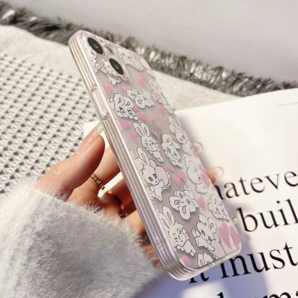 ✅Ốp Điện Thoại Mềm Họa Tiết Thỏ Trắng Nhỏ Bảo Vệ Toàn Diện Cho Iphone 14pro 11max12 xsiPhone13 KGVC