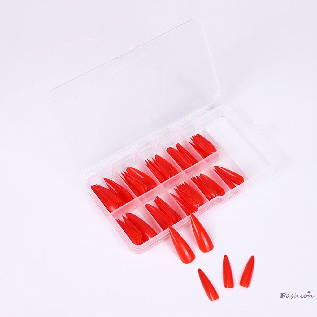 Set 100 Móng Tay Giả Màu Sắc Trơn Chống Lem Trang Trí Móng Nghệ Thuật