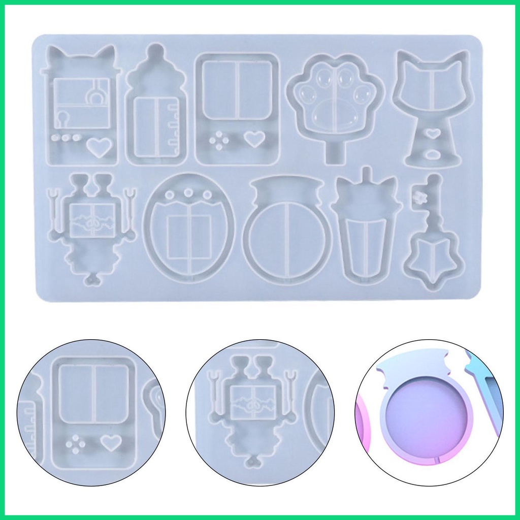 Khuôn Silicone Làm Mặt Dây Chuyền / Móc Khóa Bằng Nhựa Resin Cát Chảy DIY