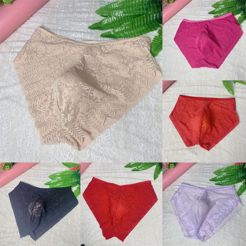 Sexy and Stretchy Men's Thong Underwear with Mesh Sheer Lace Pouch and G String Design#BBHOOD