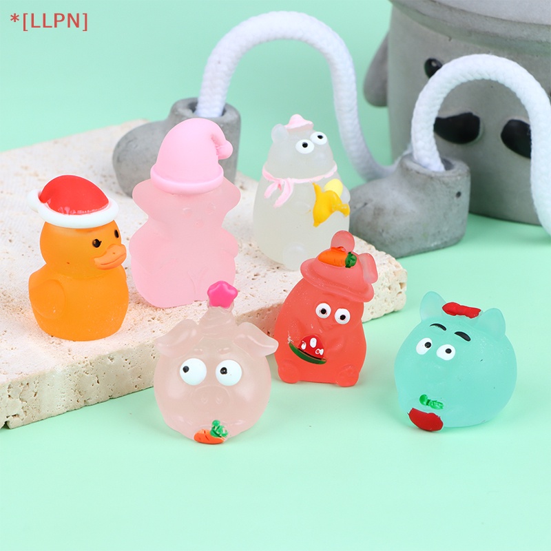 Set 10 Phụ Kiện Làm Trang Sức DIY Hình Động Vật Hoạt Hình Phát Sáng Đáng Yêu