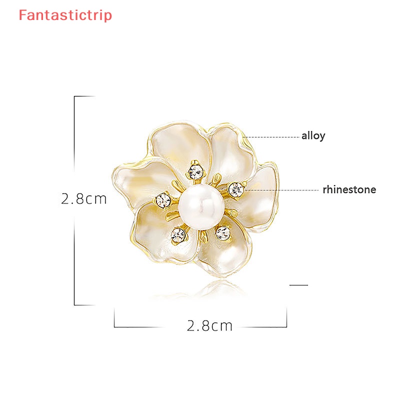 [Fantastictrip] Ghim Cài Áo Cardigan Hình Hoa Trà Thời Trang Nhẹ Nhàng Vintage Khí Chất