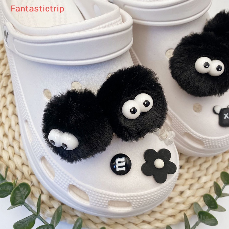 [Fantastictrip] Phụ Kiện Nút Gắn Bóng Lông Dễ Thương Có Thể Tháo Rời Cho Giày Diy Mới