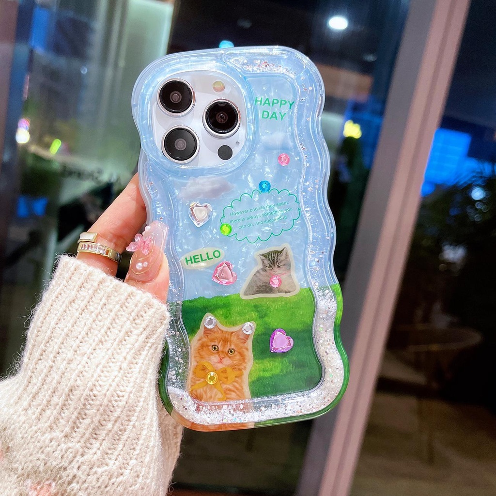 Ốp Điện Thoại TPU Dẻo Họa Tiết Hoạt Hình Có Nước Kim Tuyến Lấp Lánh Cho iPhone 12 13 14 Pro Max