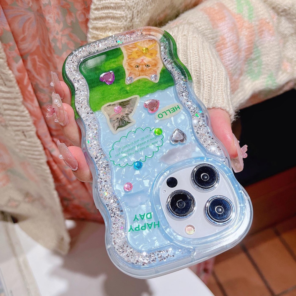 Ốp Điện Thoại TPU Dẻo Họa Tiết Hoạt Hình Có Nước Kim Tuyến Lấp Lánh Cho iPhone 12 13 14 Pro Max