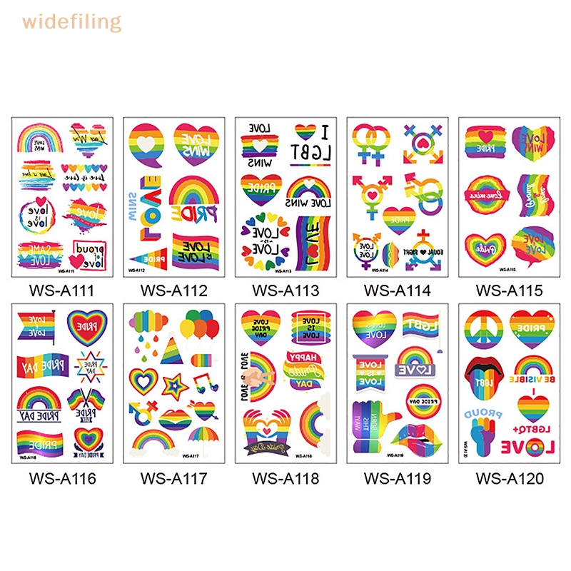 Miếng Dán Hình Xăm Bản Rộng LGBT Nhiều Màu Sắc
