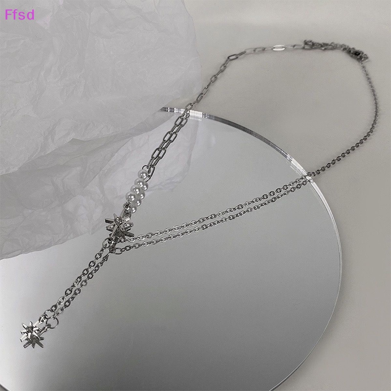 {Ffsd} Vòng cổ Mặt Hình Ngôi Sao Đính Đá Zircon Ngọc Trai Thời Trang Mùa Hè Cho Nữ