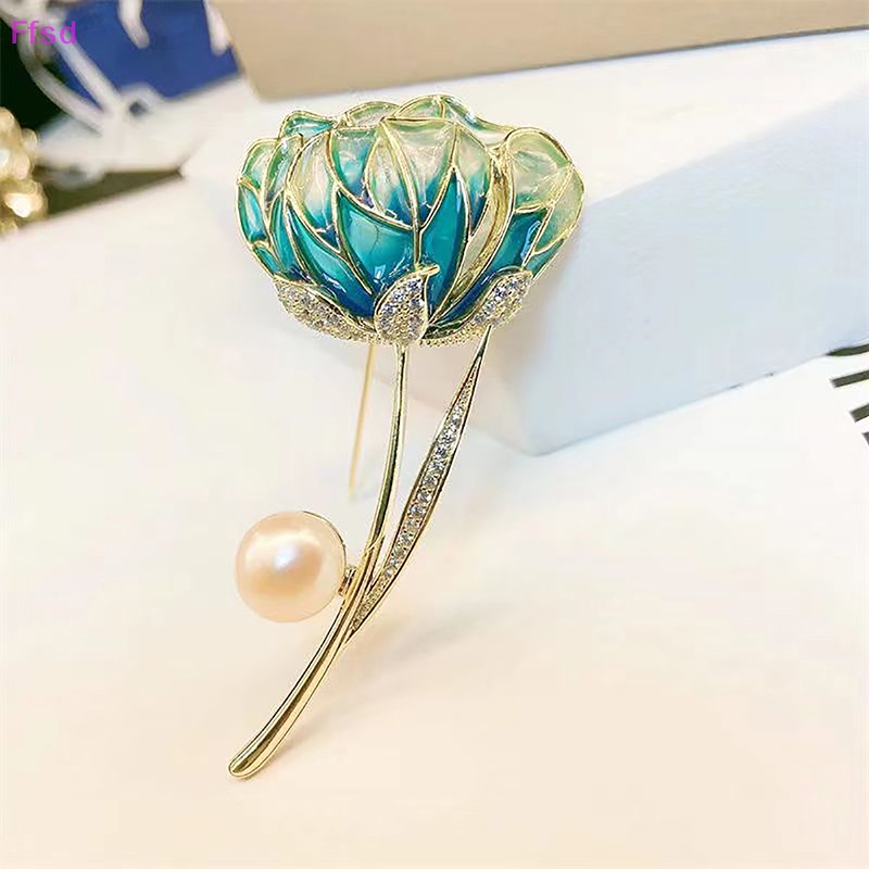 {Ffsd} Ghim Cài Khăn Choàng / Khăn Quàng Cổ Hình Hoa Đính Ngọc Trai Thời Trang Cao Cấp * Hàng Bán Chạy