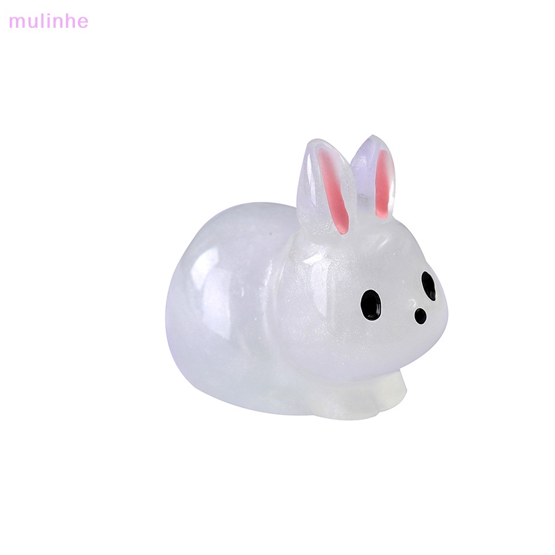 Mulinhe Mô Hình Đồ Chơi Thỏ Mini Bằng Nhựa Phát Sáng Trong Bóng Tối