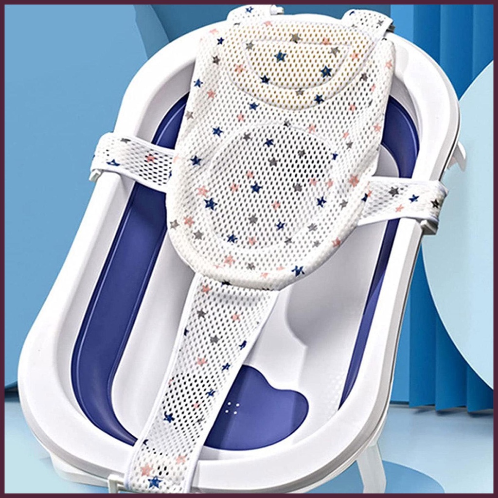 Tấm Thảm Lưới Mềm Mại Thoáng Khí Lót Bồn Tắm Có Tựa Đầu Cho Bé Sơ Sinh