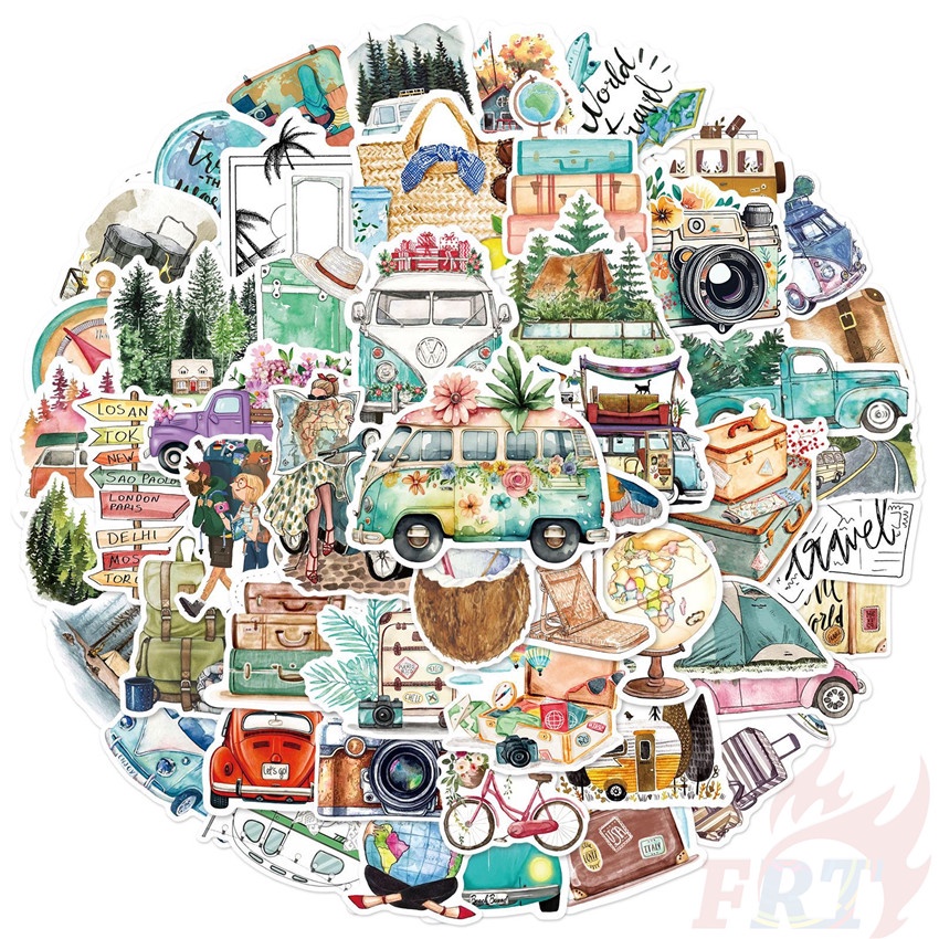 ❉ Sticker Dán Trang Trí Kích Thước Series 02 Chất Lượng Cao ❉ Bộ 50 Sticker Chống Thấm Nước Họa Tiết Doodle Hợp Thời Trang