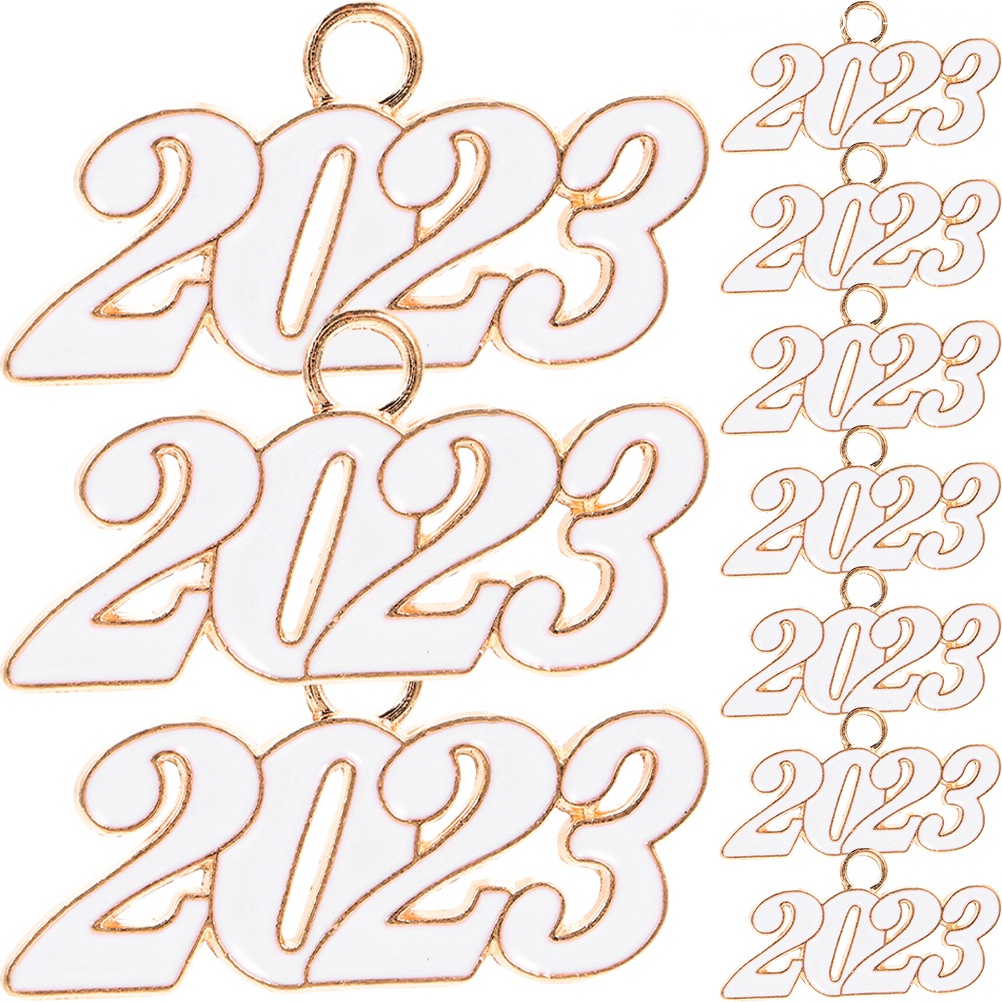 Set 10 Mặt Dây Chuyền Hình Số Năm Mới 2023 Làm Trang Sức Thủ Công