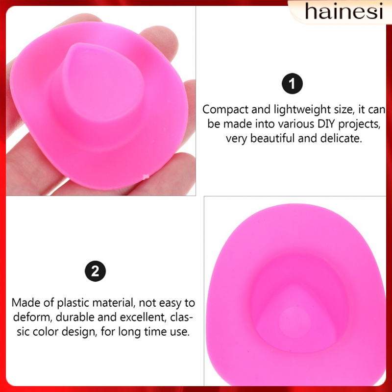 Set 40 Nón Cao Bồi Màu Trắng Đen Trang Trí Nhà Búp Bê