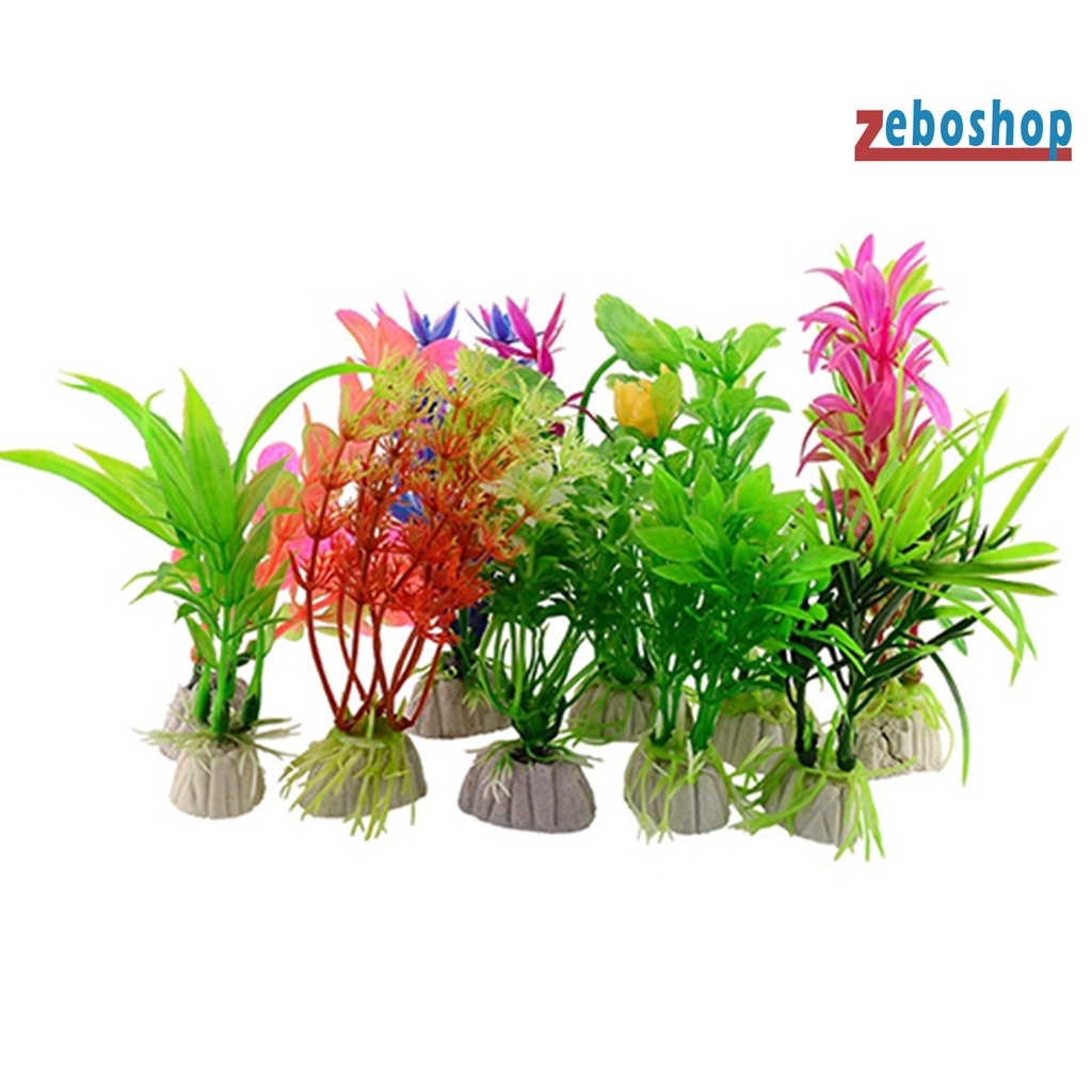 Bộ 10 Cỏ Nhựa Nhân Tạo Sống Động Chuyên Dụng Cho Trang Trí Bể Cá