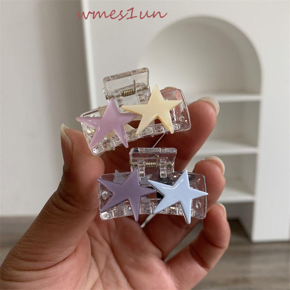 Kẹp Tóc Hình Ngôi Sao Năm Cánh Bằng Nhựa Dễ Thương Cá Tính WMES15H