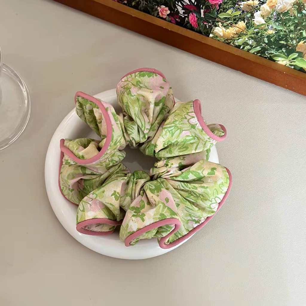 Dây Cột Tóc Cao Su Co Giãn In Họa Tiết Hoa Phong Cách Hàn Quốc Mẫu Mới 2023 Thời Trang Cho Nữ