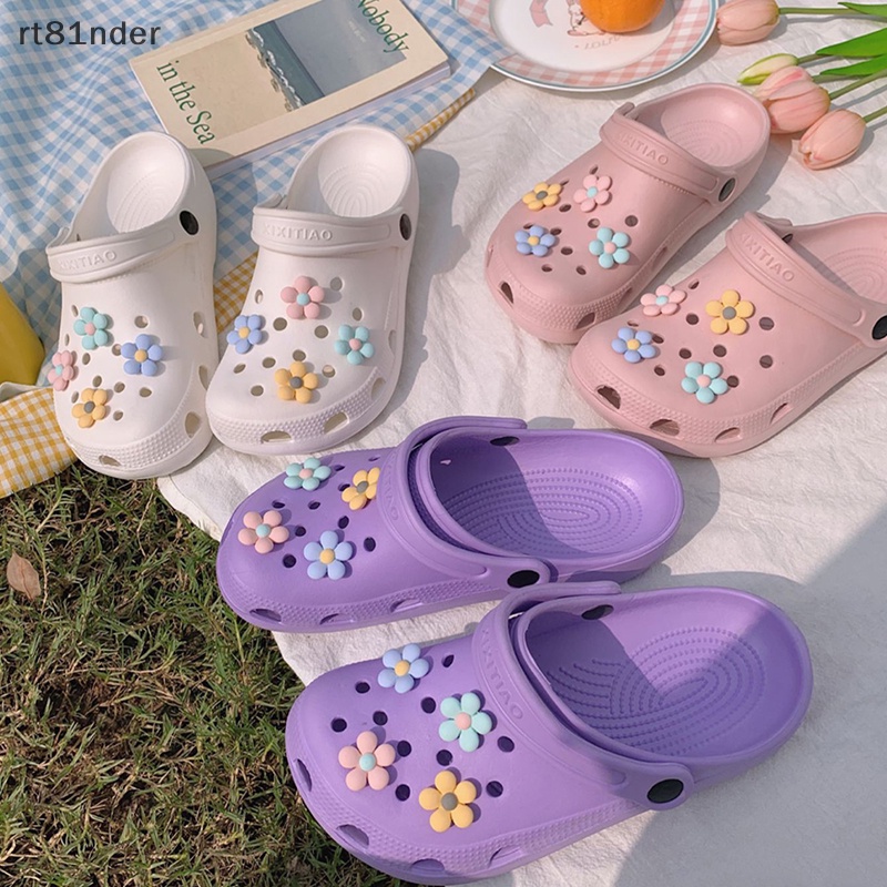 Rt Set 8 Phụ Kiện Trang Trí Giày Hình Hoa Dễ Thương Có Thể Tháo Rời DIY