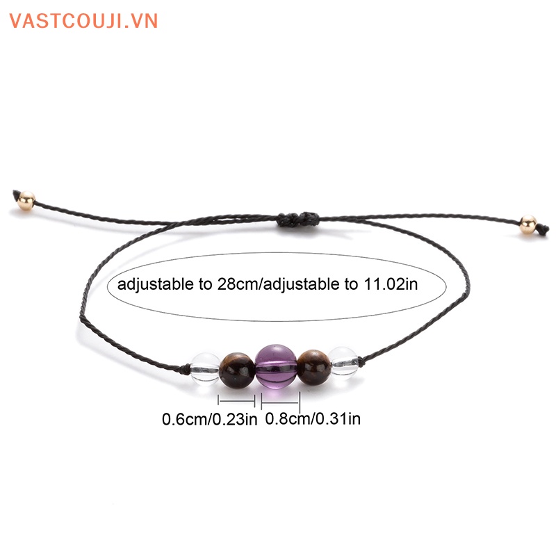 Vòng Tay Chuỗi Hạt Đá Chakra Màu Đen Đơn Giản Cho Nam Và Nữ
