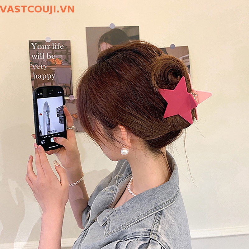 Kẹp Tóc Hình Ngôi Sao Năm Cánh Bằng Acrylic VN