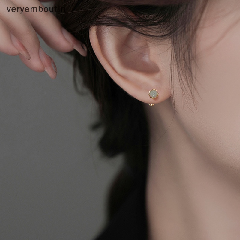 1 Đôi Khuyên Tai Ngọc Bích Dạng Xoắn Ốc Cho Nữ