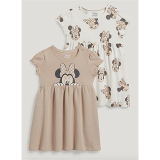 Set 2 váy mickey kem nâu bé gái
