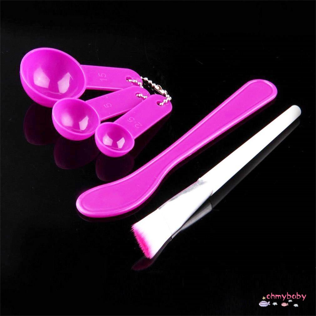[Ready] Cái 4 Trong 1 Tự Làm Nhựa Mềm Mặt Nạ Trang Điểm Mixingl Bàn Chải Thìa Dính Bộ Dụng Cụ Vô Hại Cho Da [Z/7]