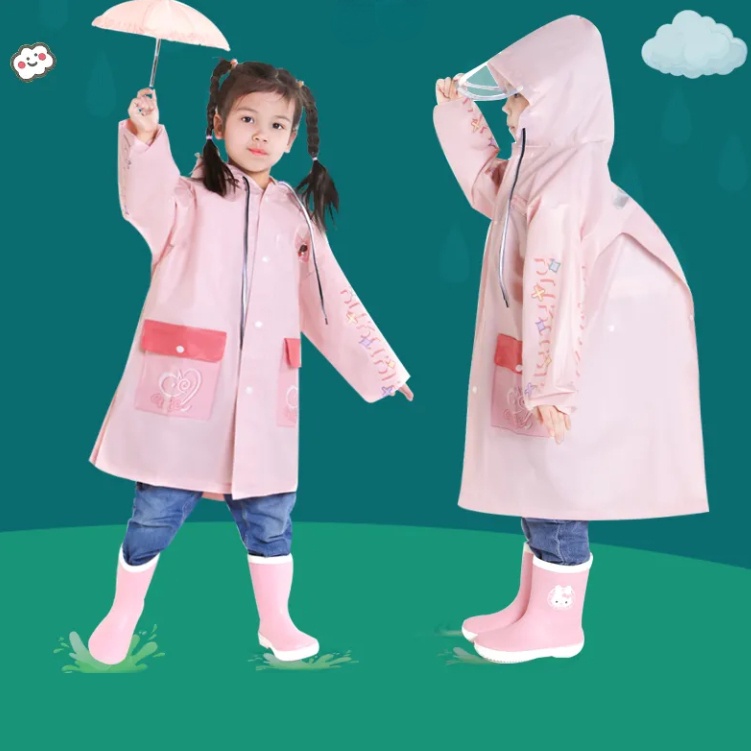 Áo Mưa Trong Suốt In Họa Tiết Hoạt Hình Chống Nước Thời Tiết 2023 Cho Bé Mới