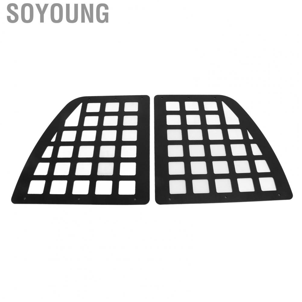 Soyoung Rear Door Storage Panel Rack Rust Proof Aluminium Alloy Car Black for Vehicle