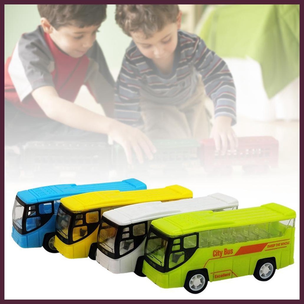 Xe Buýt Đồ Chơi Mini Họa Tiết Hoạt Hình Không Cần Pin Cho Trẻ Em 1-3 Tuổi