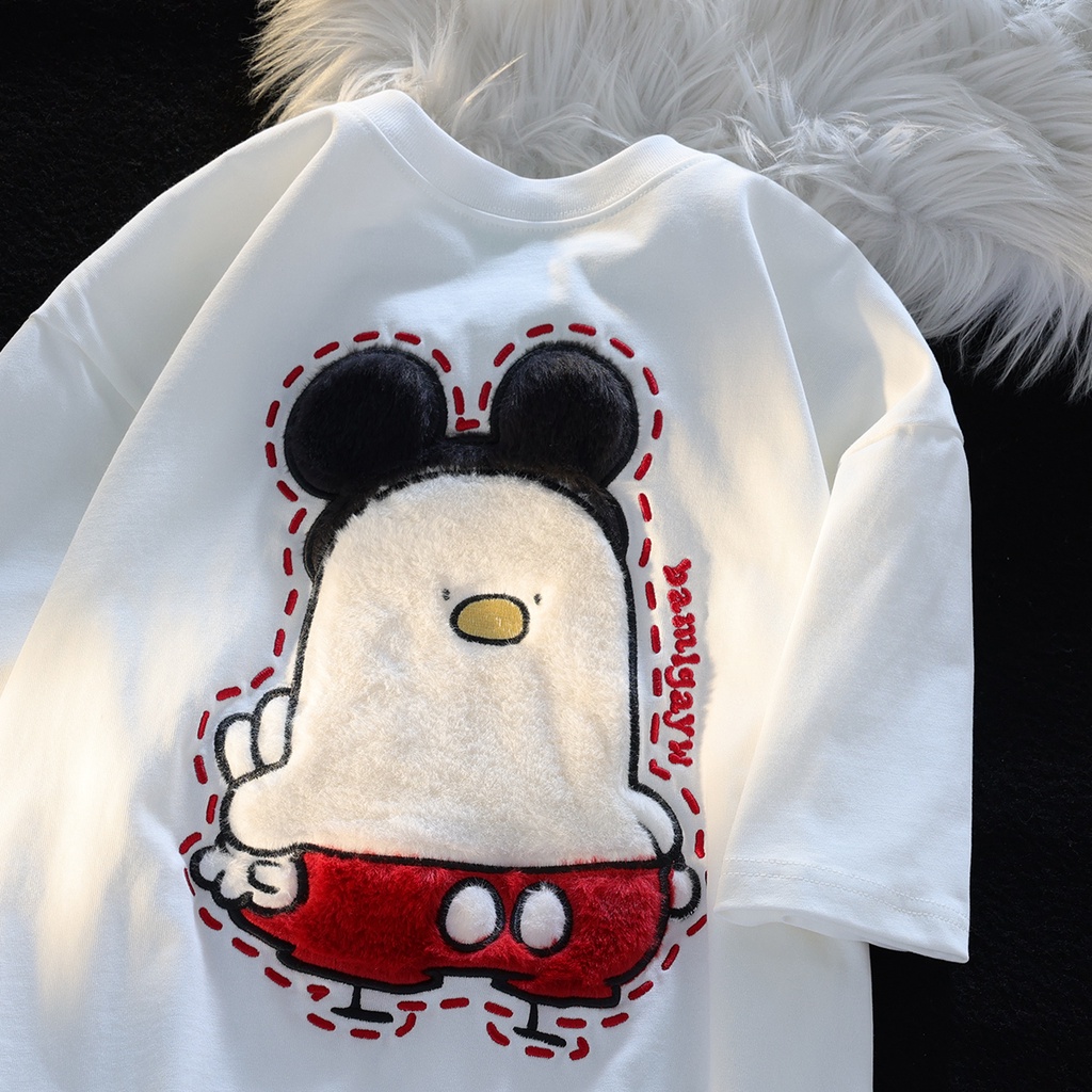 Áo Thun Tay Ngắn Chất Liệu 100% Cotton Cao Cấp Thời Trang Theo Phong Cách Hàn Quốc Cho Nữ