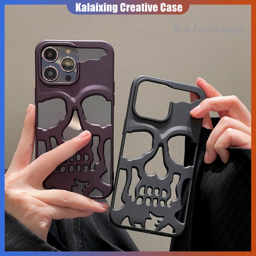 Ốp Điện Thoại Cứng Mạ Điện Họa Tiết Đầu Lâu Nhiều Màu Sắc Cho iPhone 14 Pro Max 13Pro 12Promax Xs Max 11 Pro Max