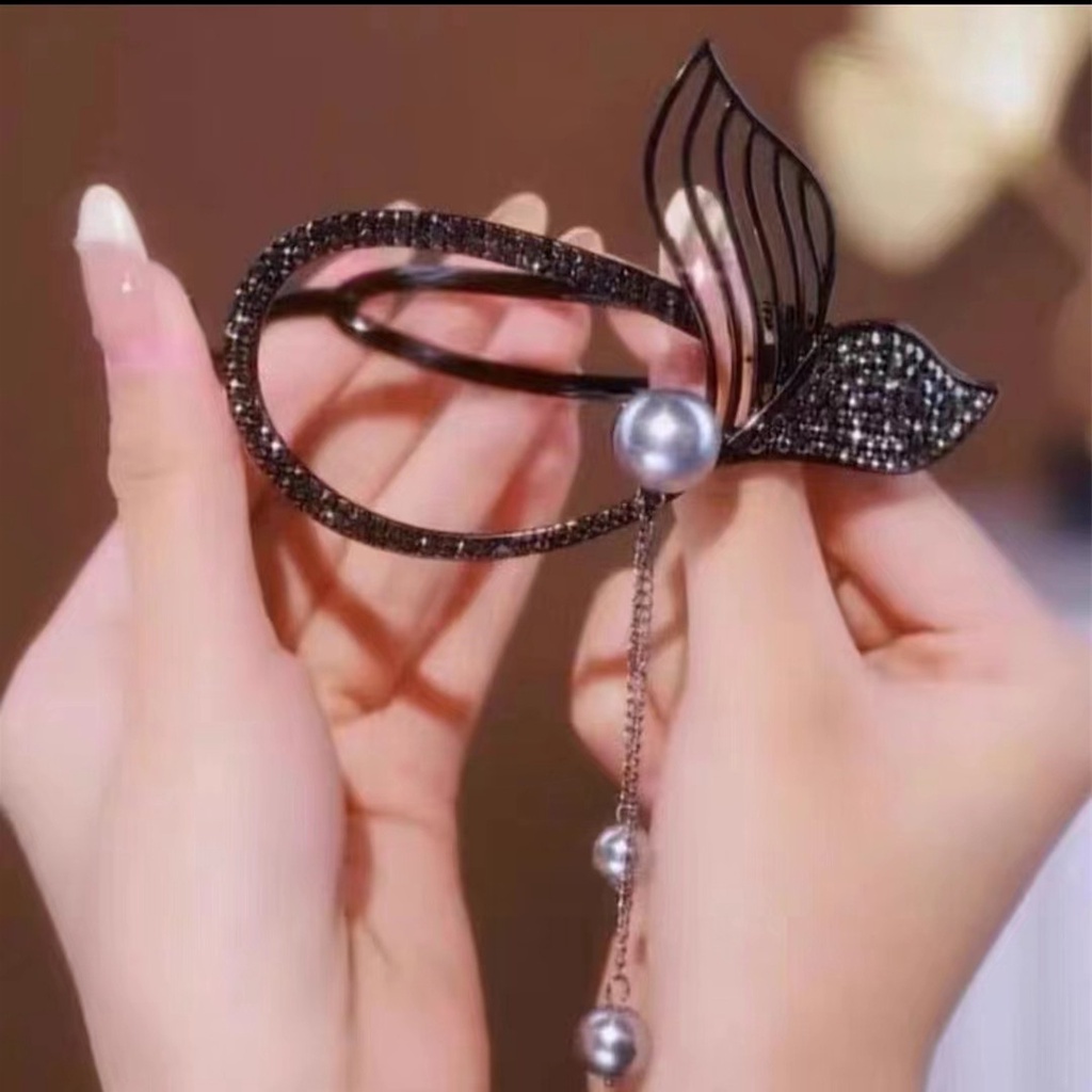 Kẹp Tóc Đuôi Cá Đính Ngọc Trai Thời Trang Hàn Quốc Tinh Tế Cho Nữ