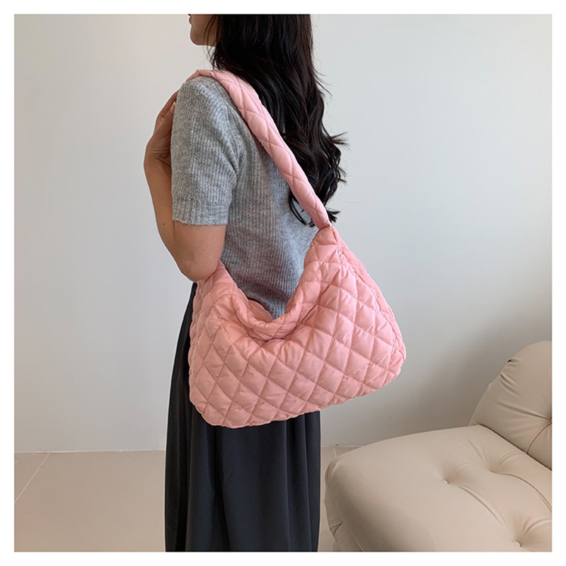 Túi xách đeo chéo FAWORK họa tiết hình thoi phối dây kéo phong cách Hàn Quốc thời trang dành cho nữ