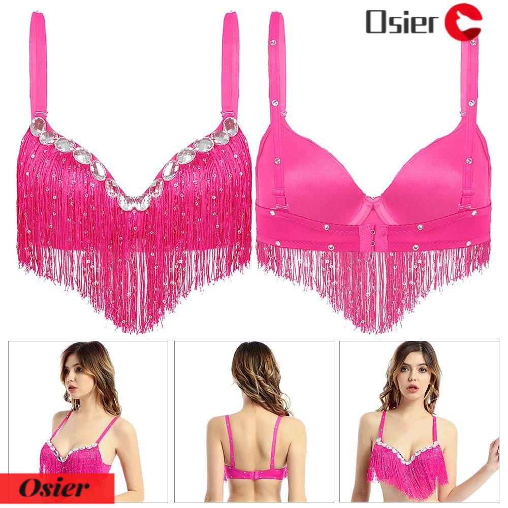 Áo Ngực Tua Rua Đính Kim Sa Lấp Lánh Dùng Biểu Diễn Múa Bụng 1 Thời