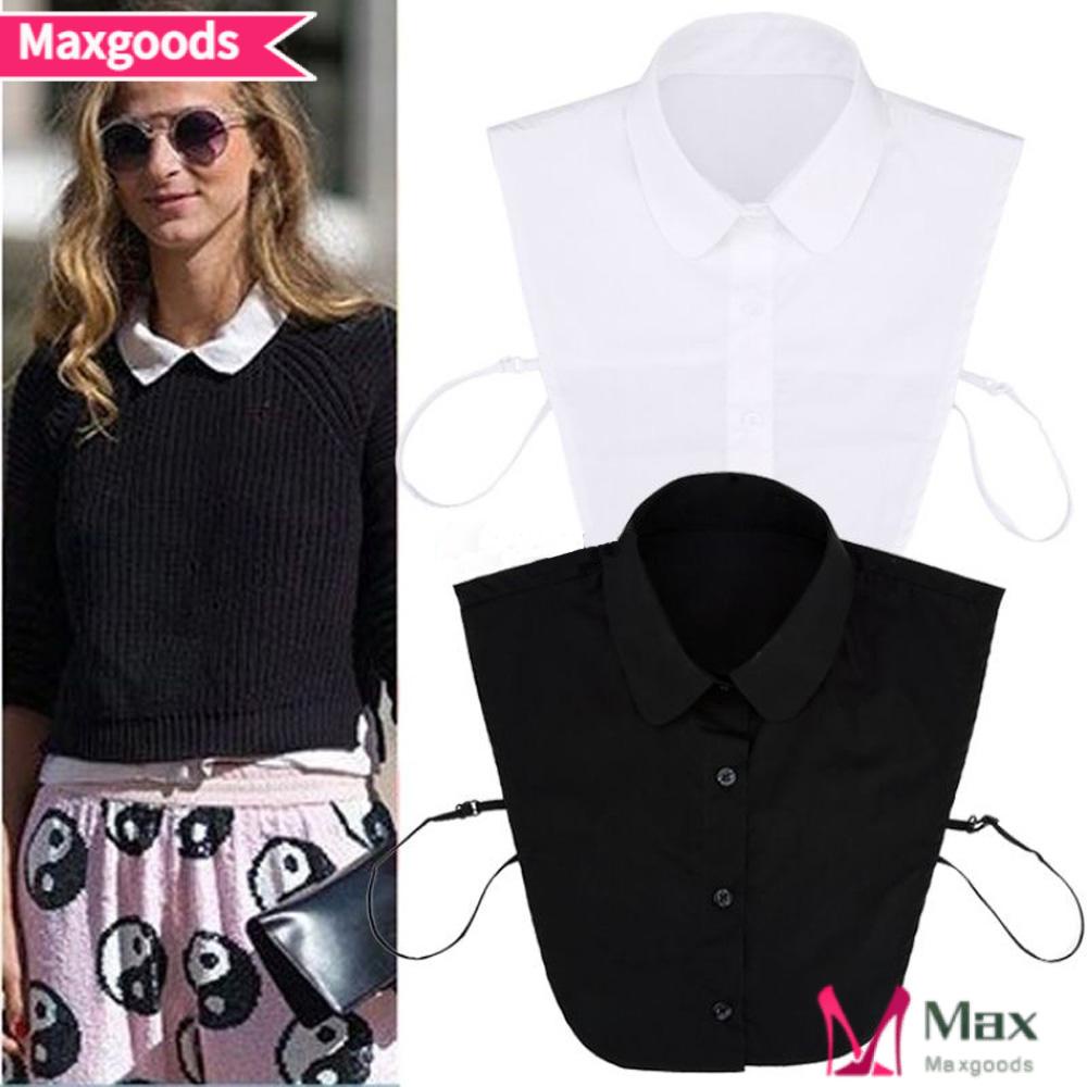 Cổ Áo Sơ Mi Giả Màu Trơn Phong Cách Vintage Thời Trang Cho Nữ