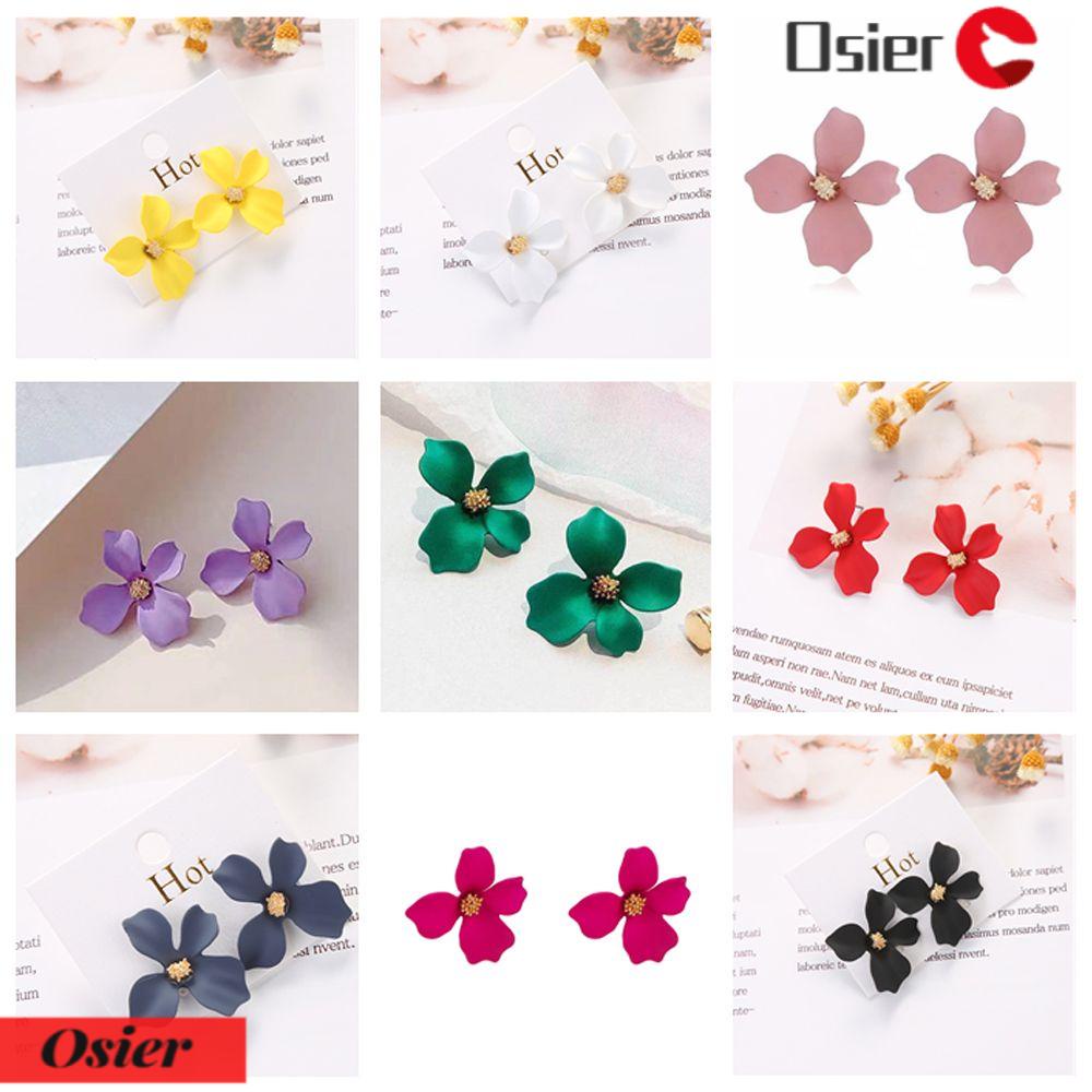 Bông Tai Dáng Dài Hình Cánh Hoa Phun Sơn Phong Cách Bohemia 1 Cái