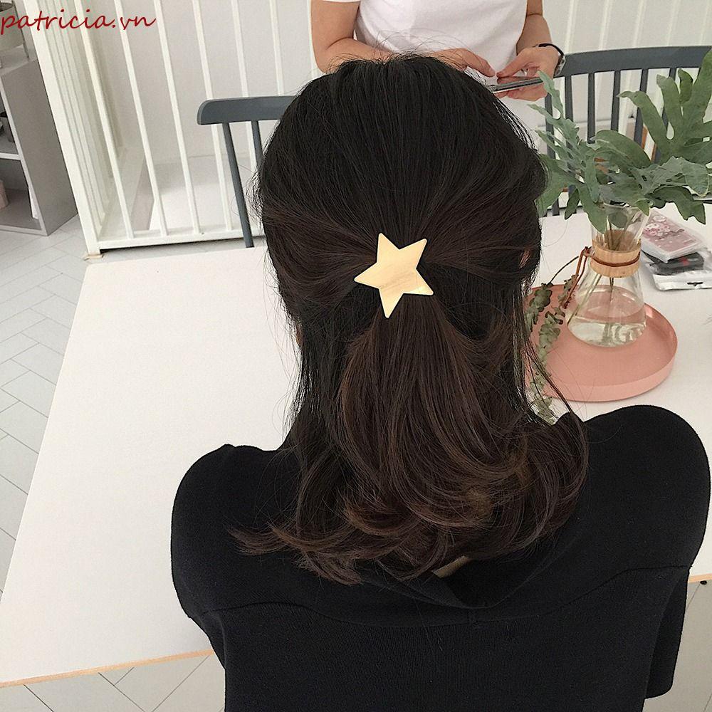 Dây Cột Tóc Co Giãn Bằng Kim Loại Hình Ngôi Sao Năm Cánh Thời Trang Cho Nữ Y2K