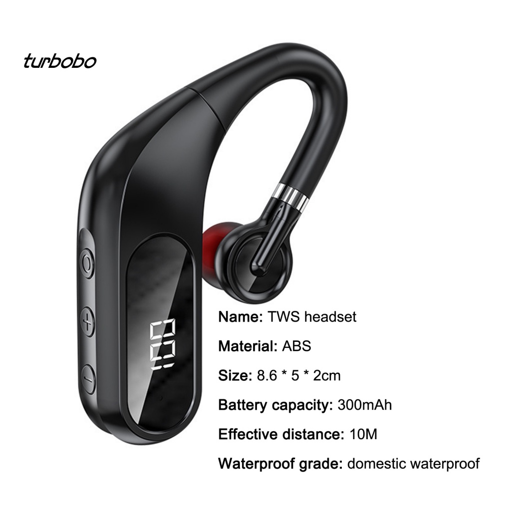 Tai Nghe Không Dây Bluetooth 5.0 Chống Nước Màn Hình LED Âm Thanh HiFi Kiểu Móc Vành Tai