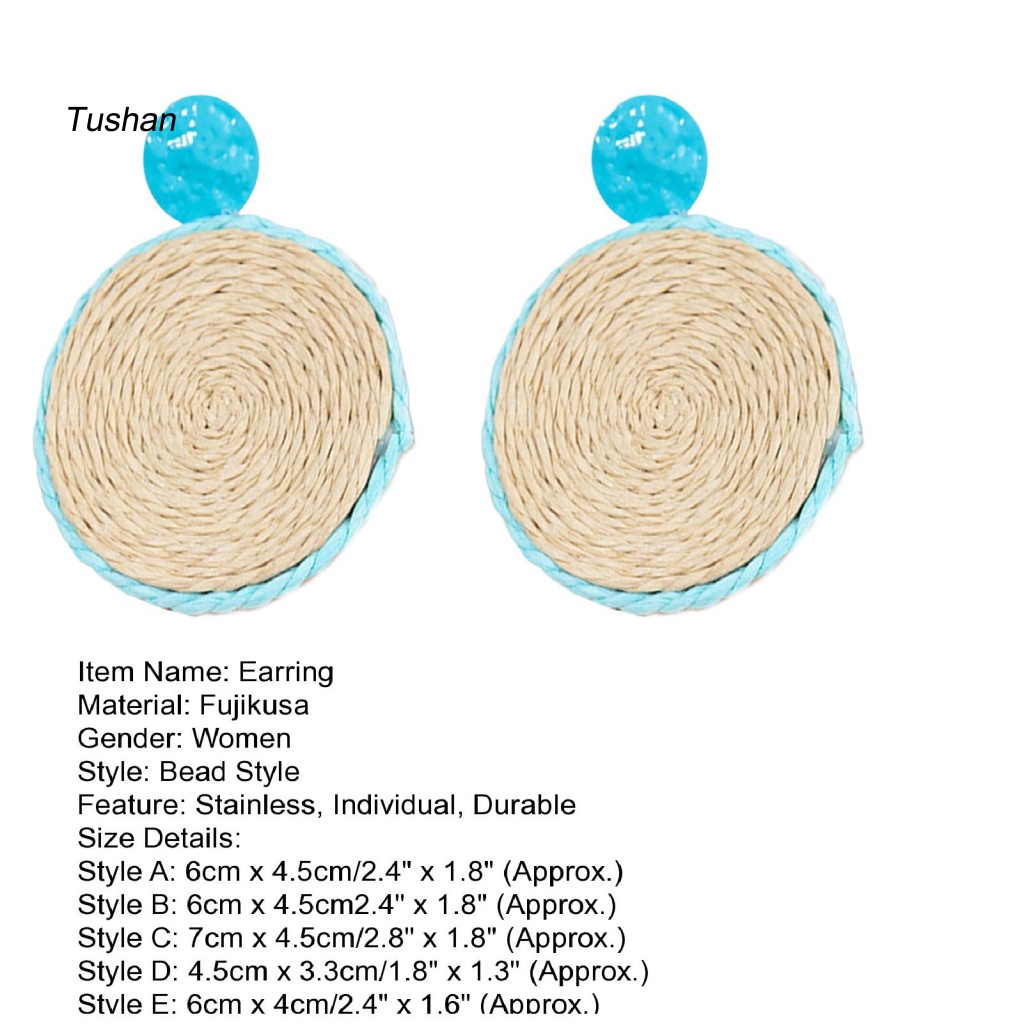 1 Đôi Bông Tai Hình Tròn Màu Sắc Tương Phản Nhẹ Nhàng Dành Cho Nữ