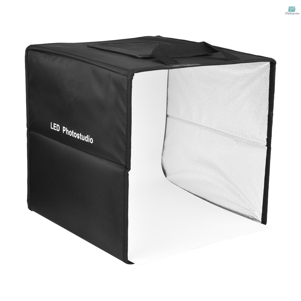 30cm/ 11.8inch Foldable LED Light Tent Portable Tabletop Photo Studio Light Box 128pcs LED Beads Bi-Color Temperature Adjustable Brightness with 6pcs Color Backdrops(White/Black/Grey/Red/Green/Orange)