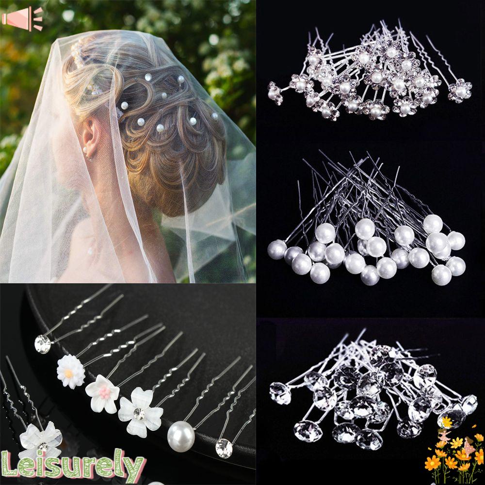 Bộ 20 Trâm Cài Tóc Chữ U Hình Hoa Cho Cô Dâu Ngày Cưới