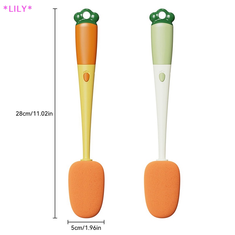 Lily 3 Trong 1 Làm Sạch Bàn Chải Cup Scrubber Dài Xử Lý Lười Biếng Chai Bàn Chải Rửa Bàn Chải Uuu