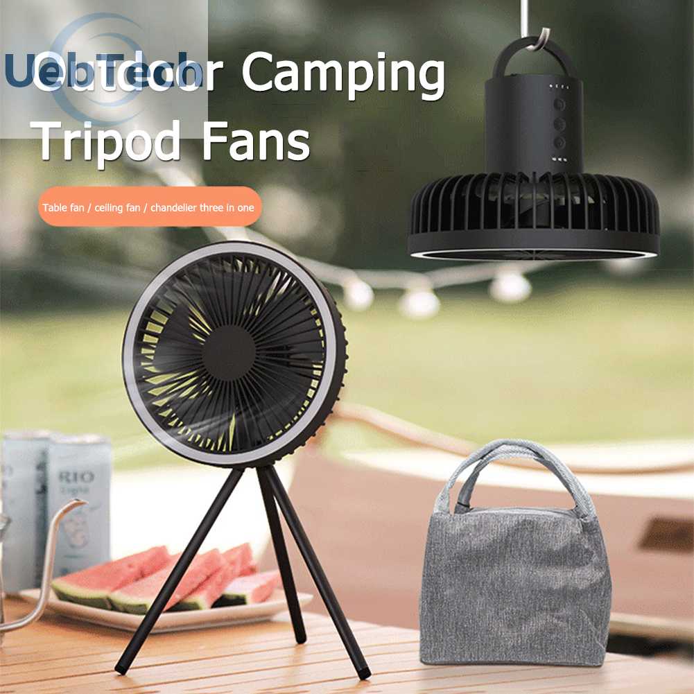 Quạt Cắm Trại 3 Tốc Độ 4000mAh / 10000mAh Có Thể Sạc Lại Bằng Cổng USB