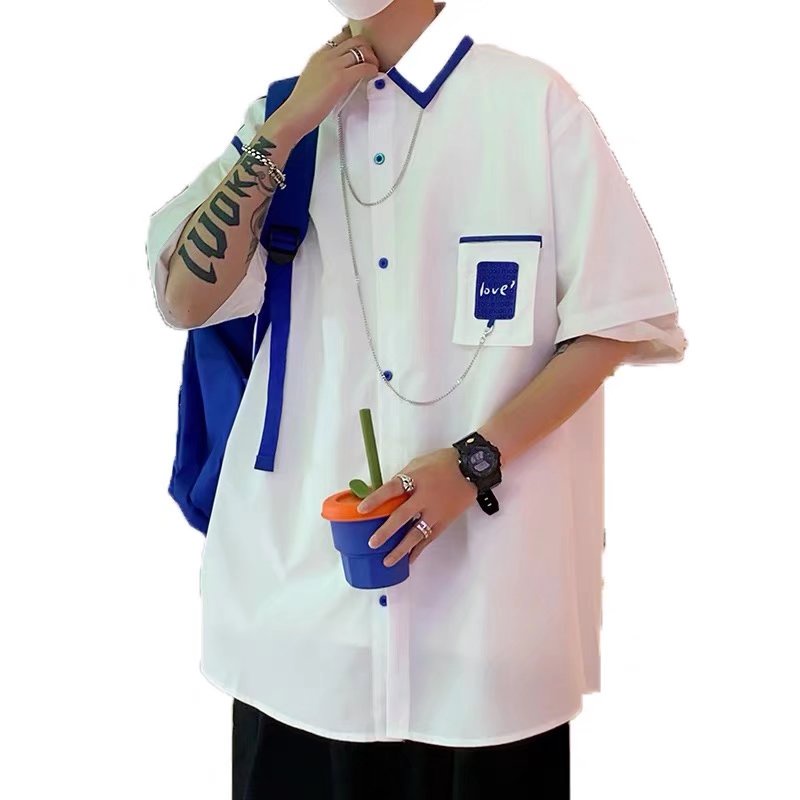 Áo Sơ Mi Ngắn Tay Dáng Rộng Thời Trang Mùa Hè Dành Cho Nam