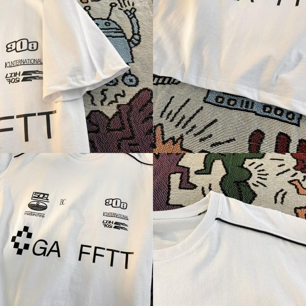 Áo Thun Cổ Tròn Dáng Rộng In Chữ Phong Cách hip hop Mỹ Thời Trang Cho Nam Và Nữ