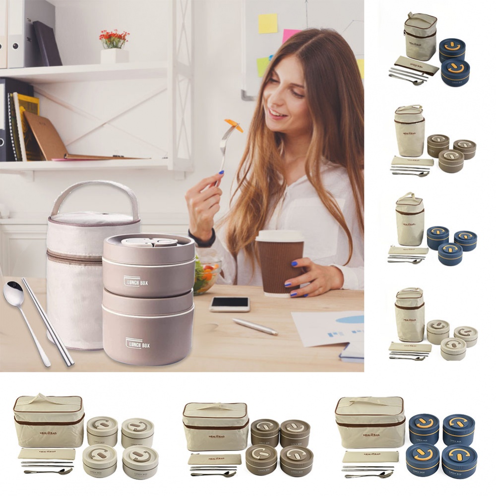 Hộp Đựng Thức Ăn Trưa Cách Nhiệt Chống Rò Rỉ Điều Khiển Nhiệt Độ Mới